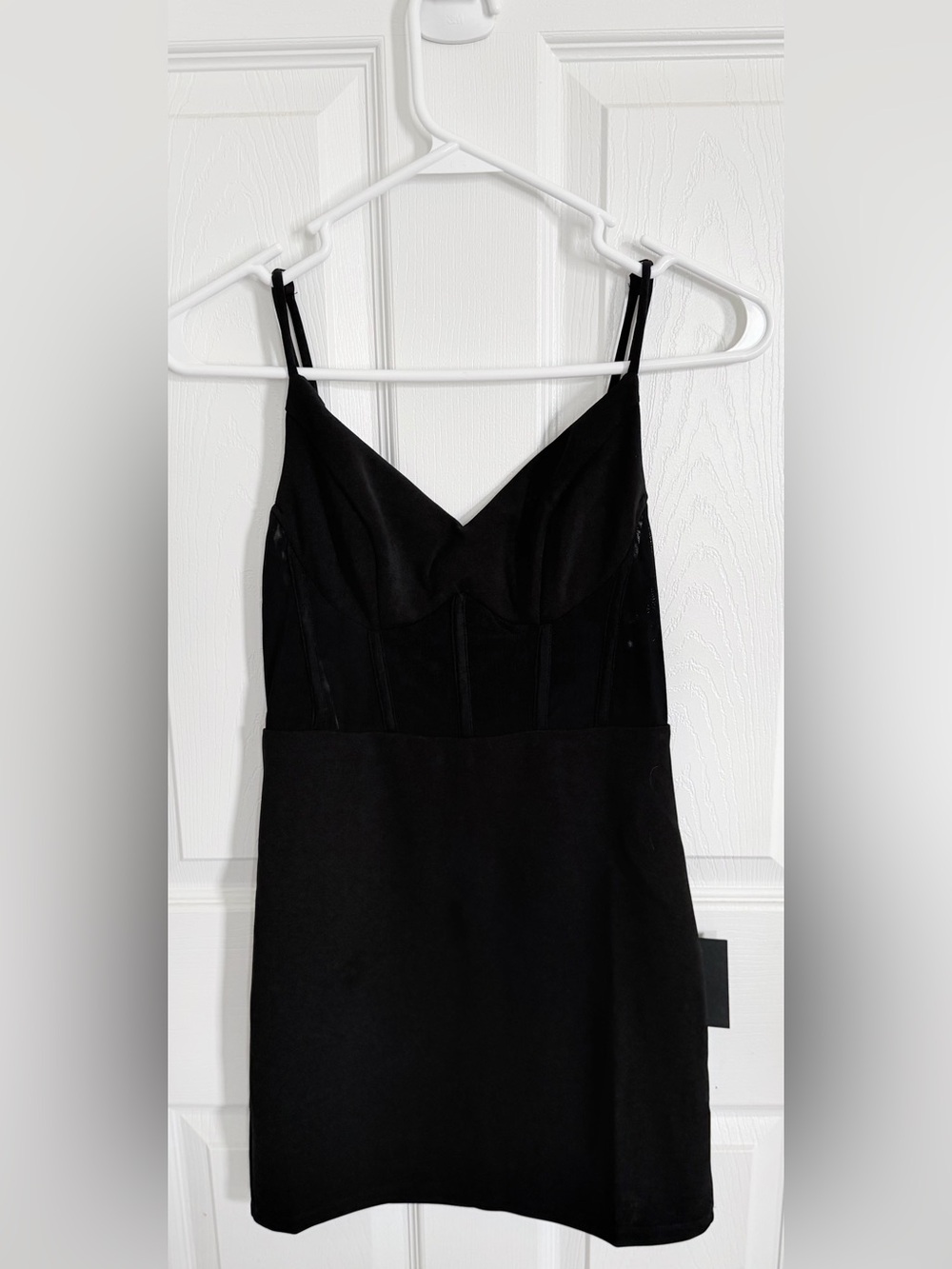 Lulus Black Mesh Corset Mini Dress Size Small NWT